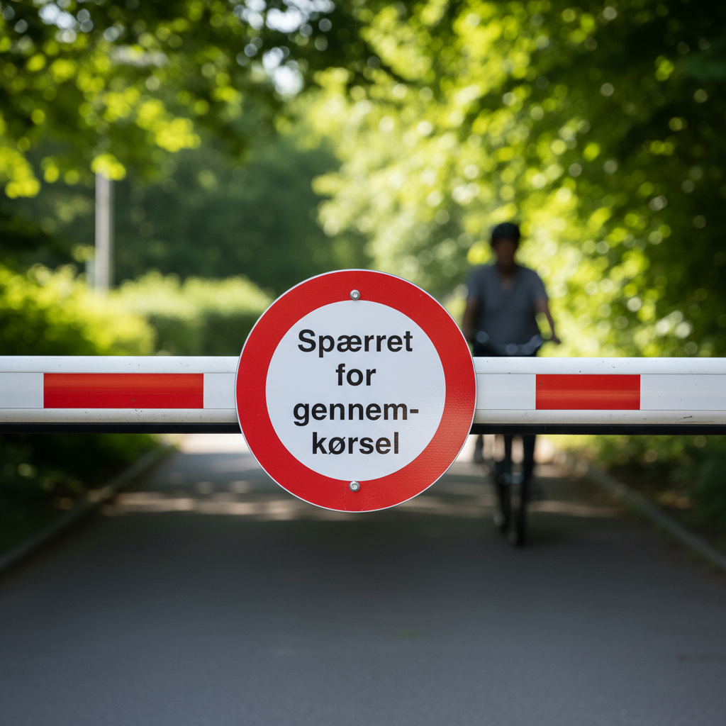 Spærret for gennemkørsel skilt - Billede 3