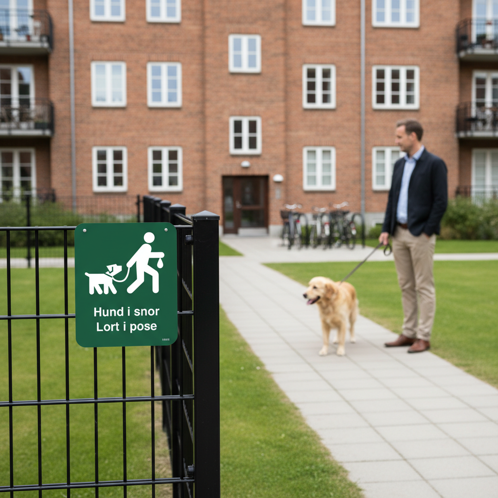 Hund i snor lort i pose grønt skilt - Billede 7