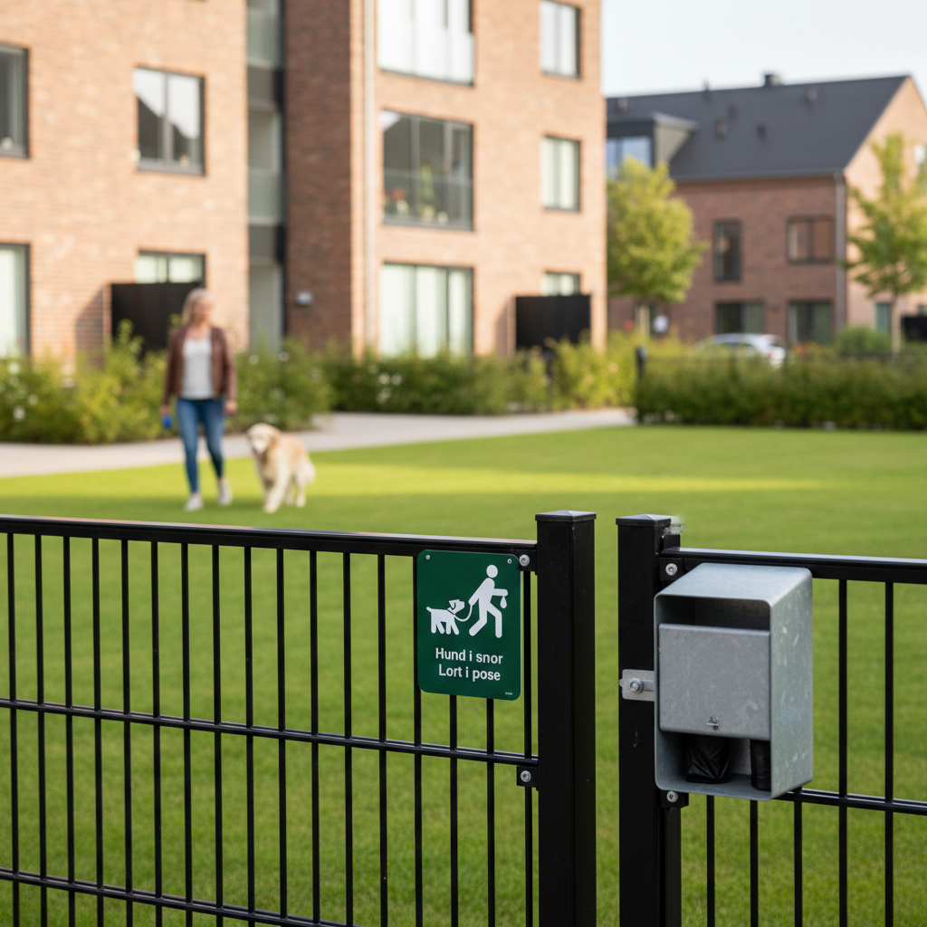 Hund i snor lort i pose grønt skilt - Billede 5