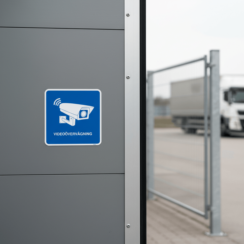 Blåt videoovervågningsskilt - Billede 3