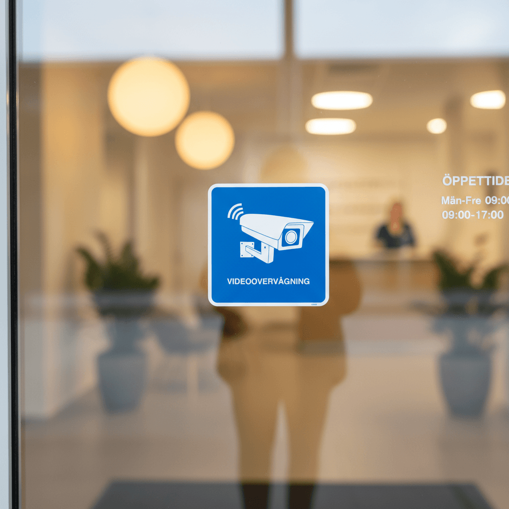 Blåt videoovervågningsskilt - Billede 4