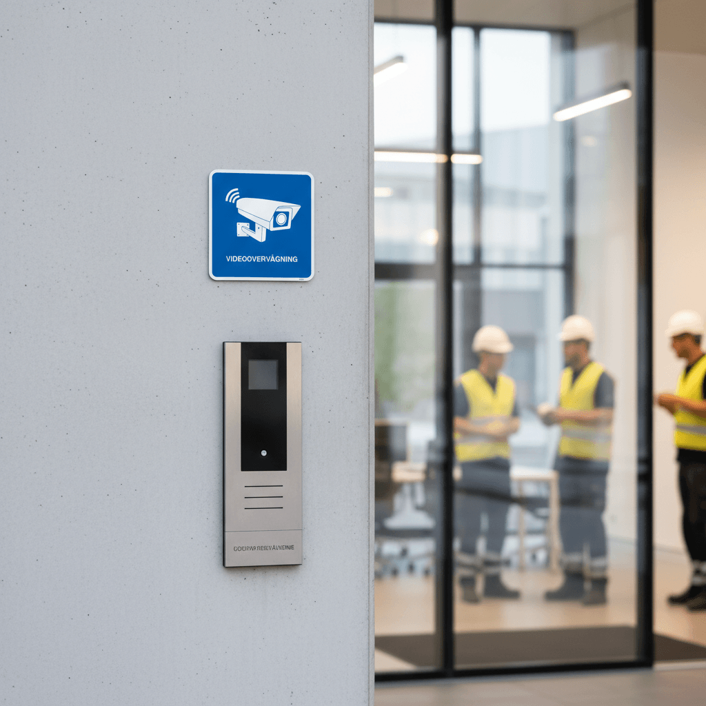 Blåt videoovervågningsskilt - Billede 5