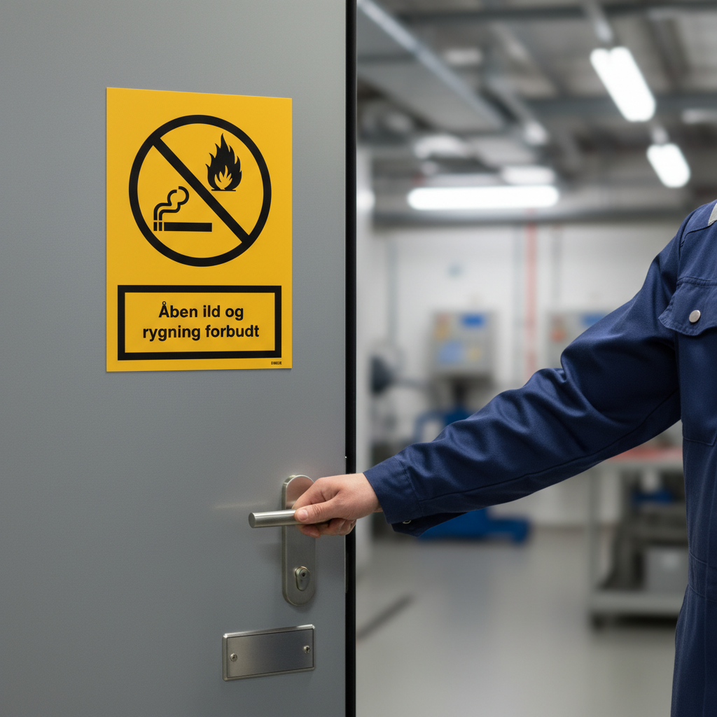 Åben ild og rygning forbudt skilt - Billede 3