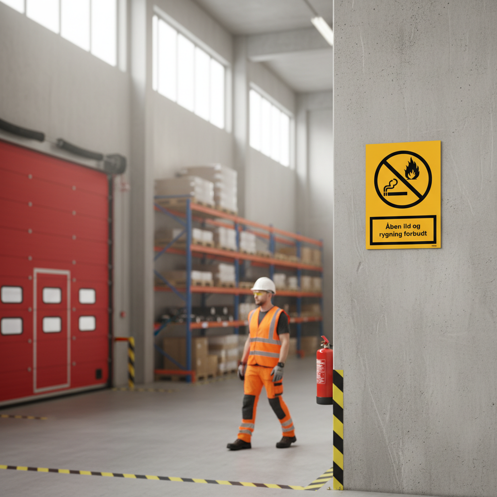 Åben ild og rygning forbudt skilt - Billede 2