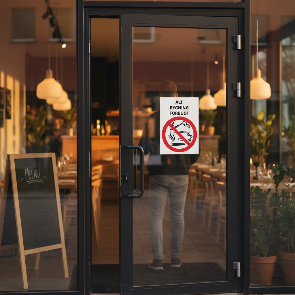 Alt rygning forbudt Rød tekst skilt - Billede 4