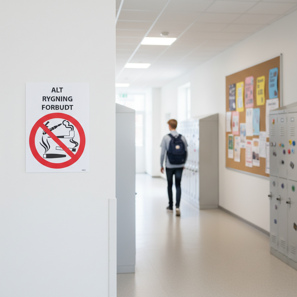 Alt rygning forbudt Rød tekst skilt - Billede 2