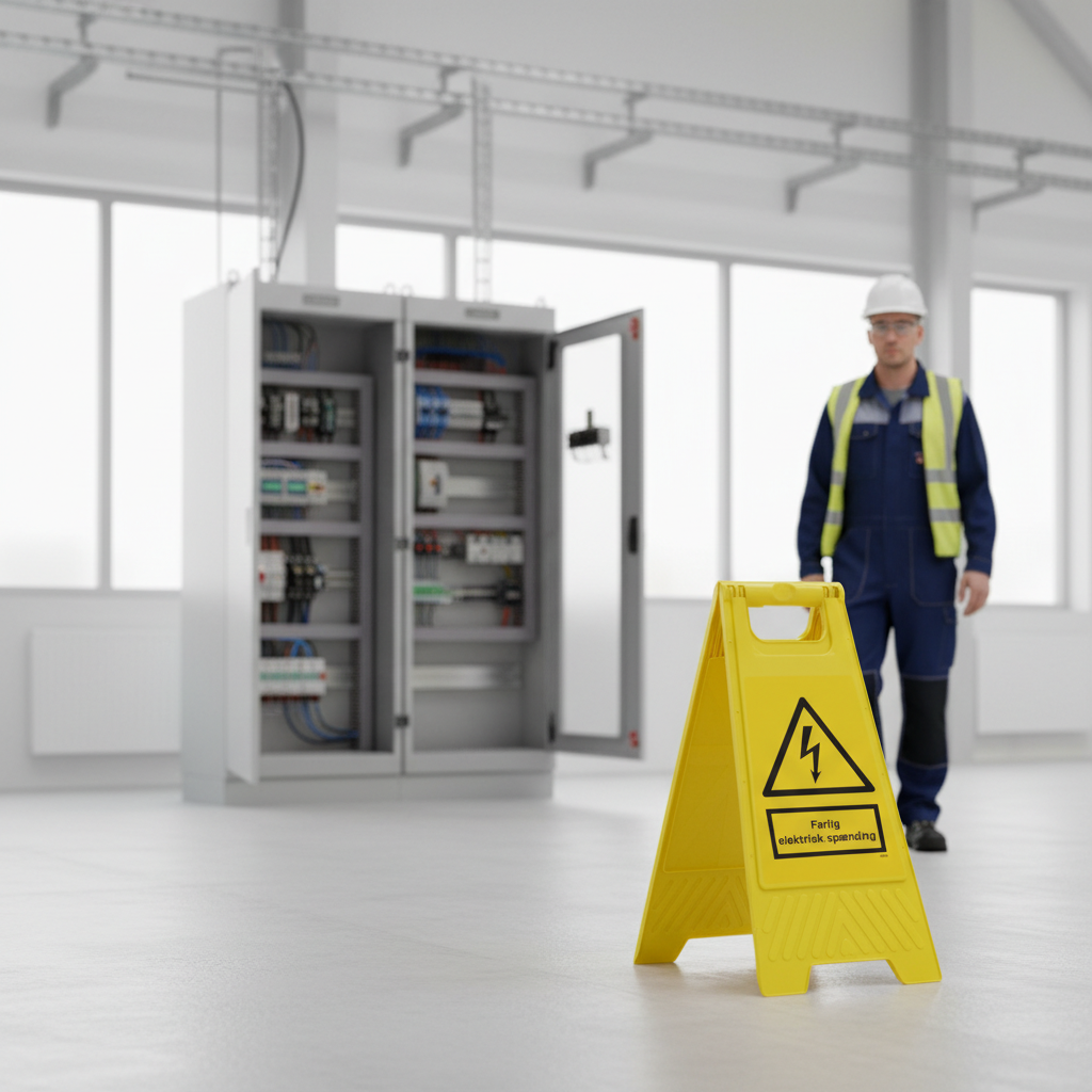 Farlig elektrisk spænding gulvskilt - Billede 2