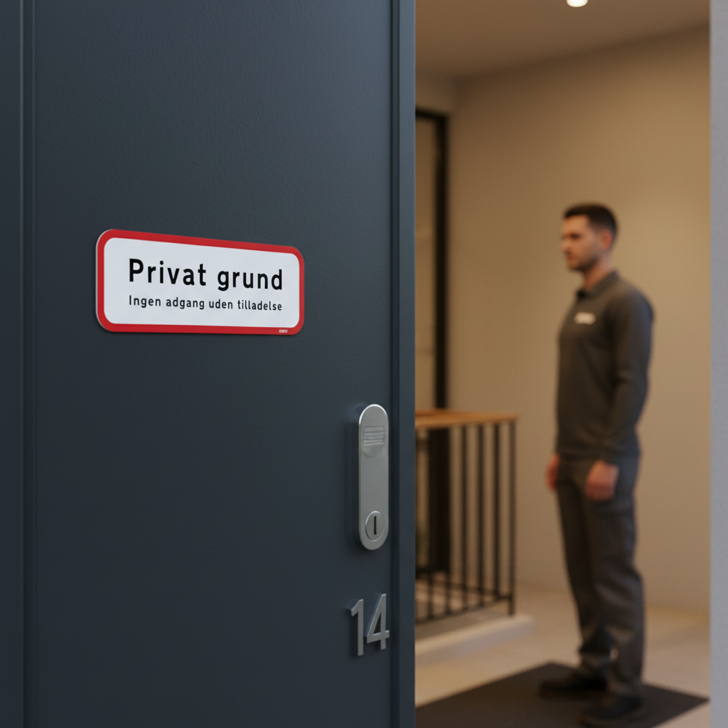 Privat grund ingen adgang uden tilladelse skilt - Billede 5