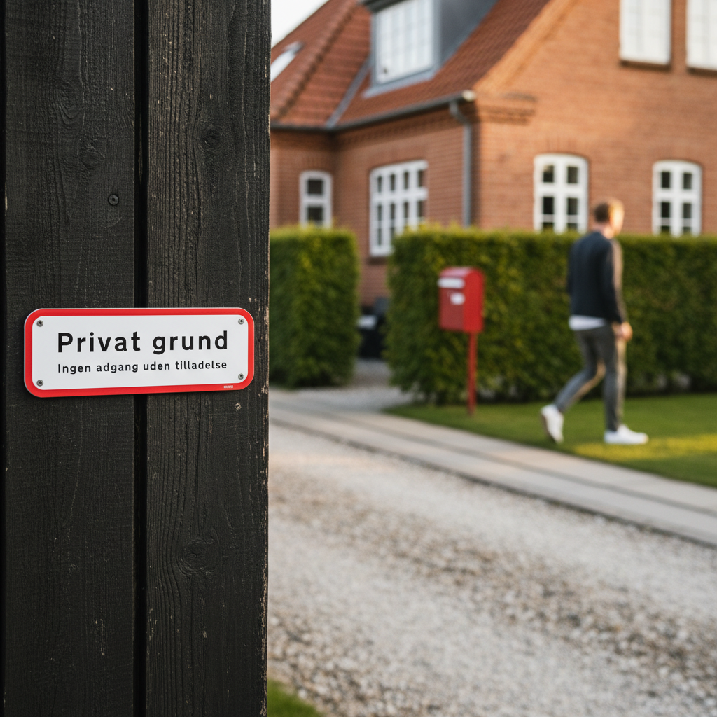 Privat grund ingen adgang uden tilladelse skilt - Billede 4