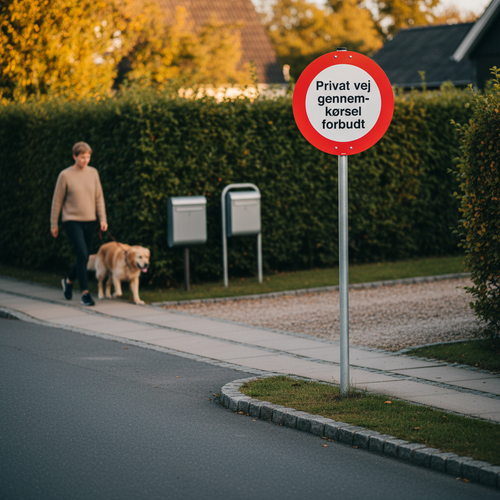 Privat vej gennemkørsel forbudt skilt - Billede 2
