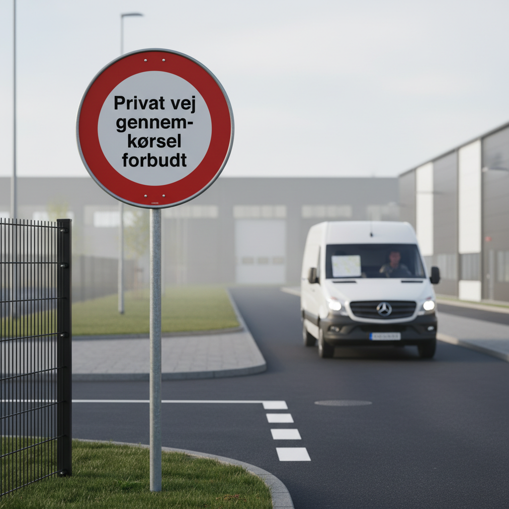 Privat vej gennemkørsel forbudt skilt - Billede 4