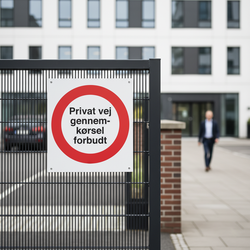 Privat vej gennemkørsel forbudt skilt - Billede 3