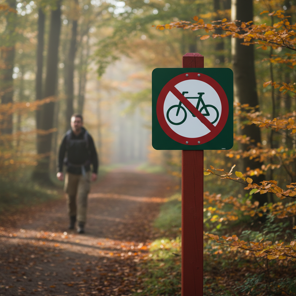 Cykling forbudt skilt - Naturstyrelsen - Billede 2