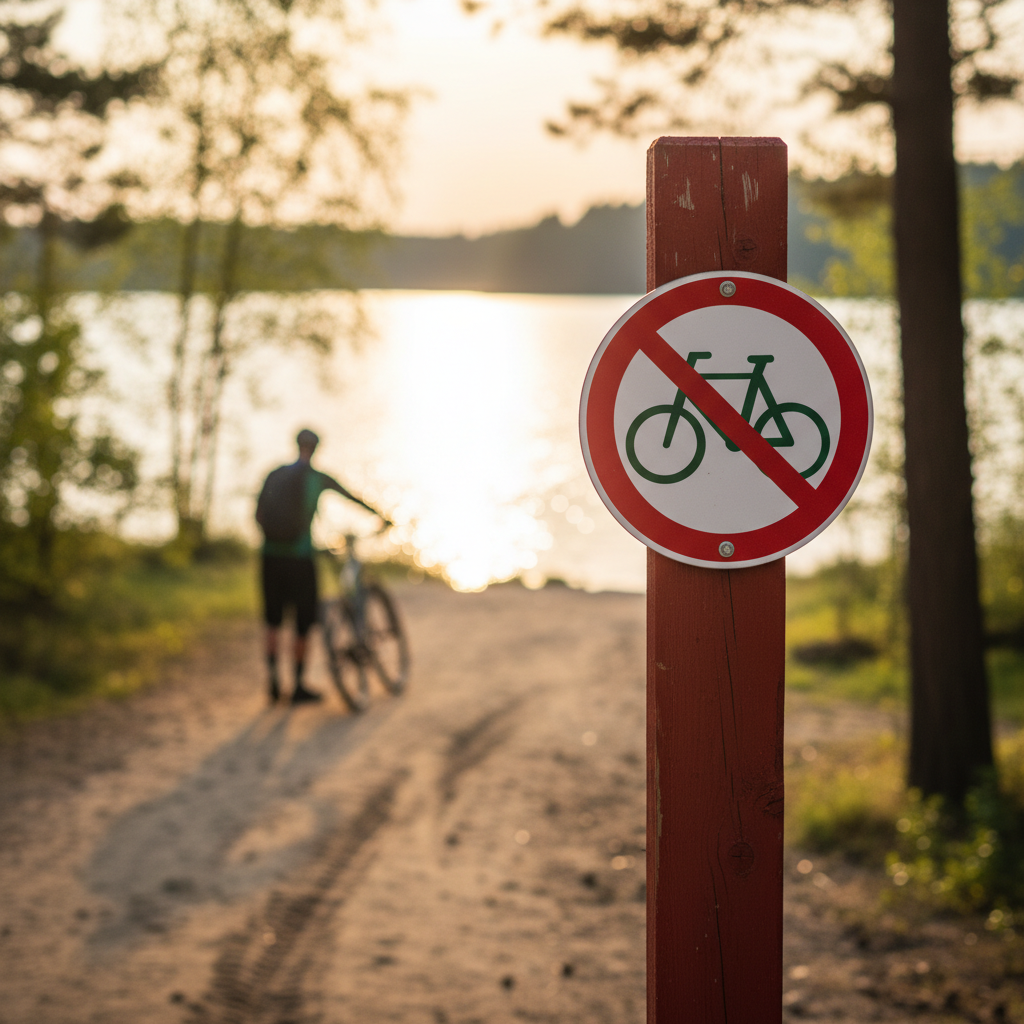 Cykling forbudt skilt - Naturstyrelsen - Billede 3