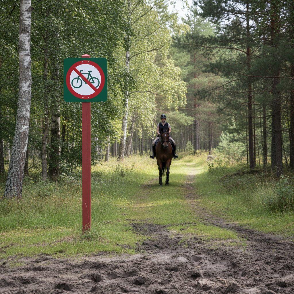 Cykling forbudt skilt - Naturstyrelsen - Billede 4