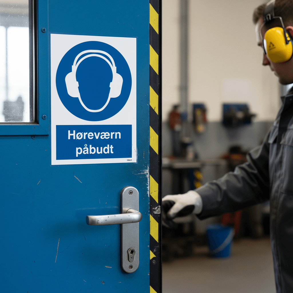 Høreværn påbudt skilt - Billede 3