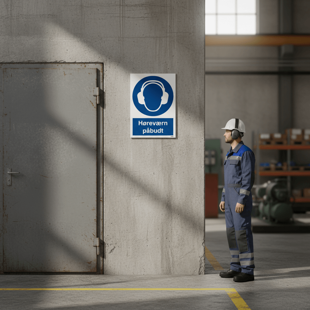 Høreværn påbudt skilt - Billede 2