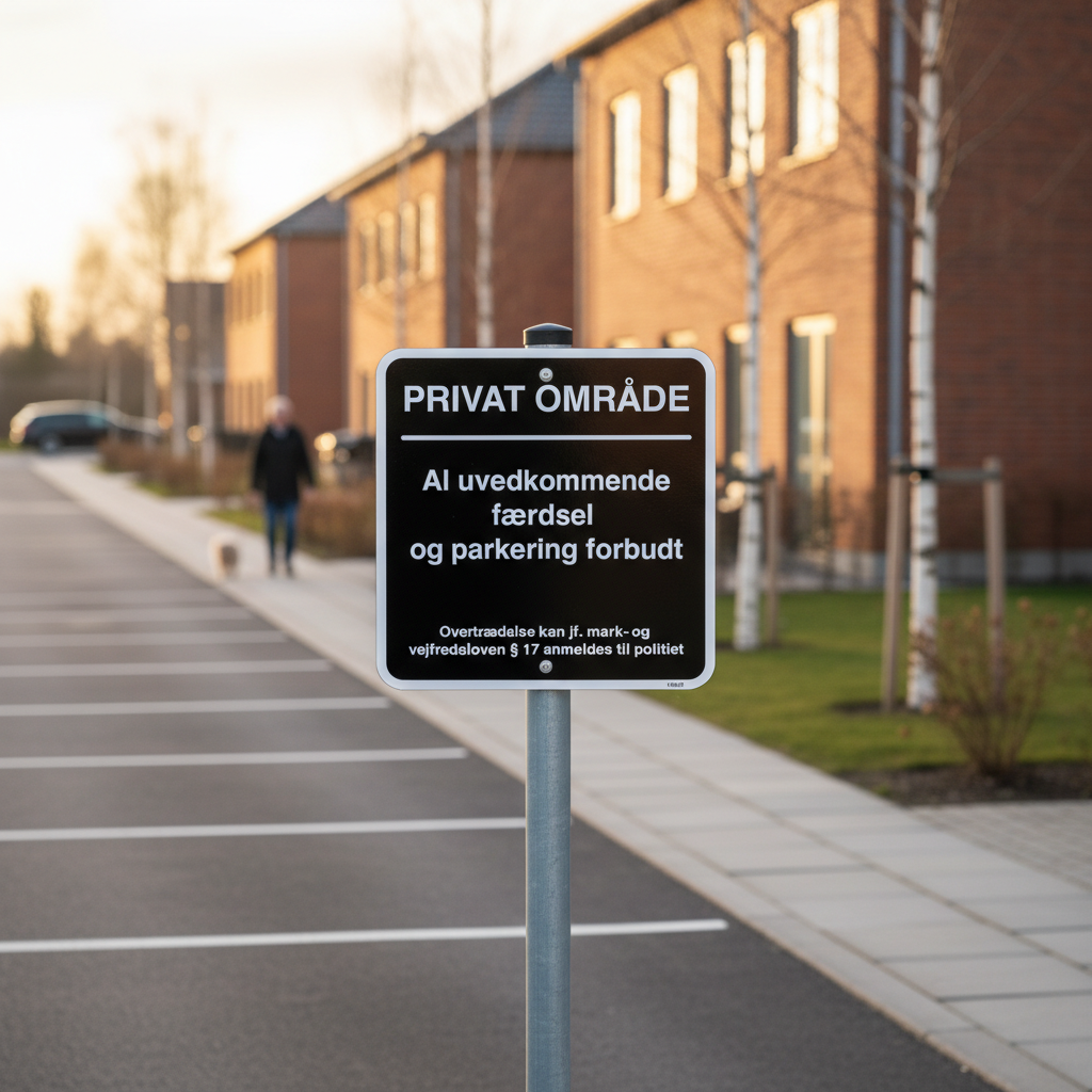 Privat område Al uvedkommende færdsel  og parkering forbudt skilt - Billede 3