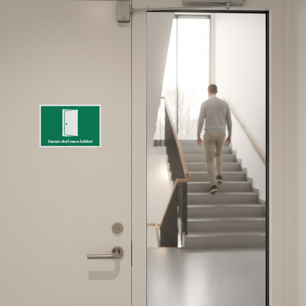 Døren skal være lukket skilt - Billede 3