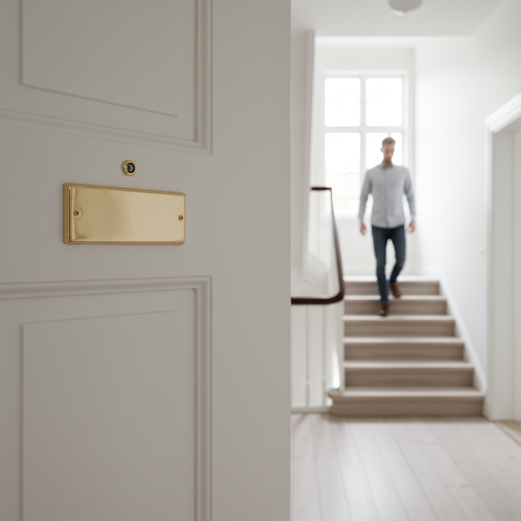 Dørskilt Messing - Rektangel - Billede 2