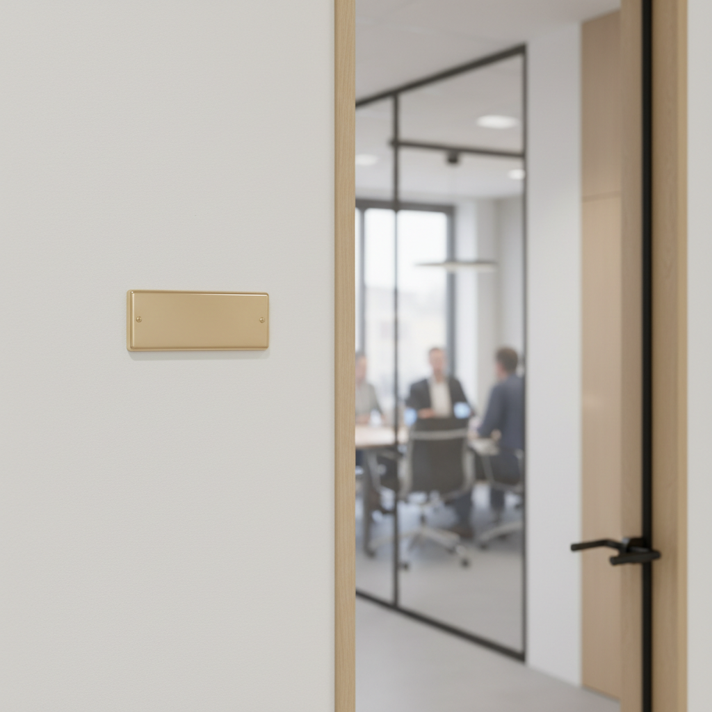 Dørskilt Messing - Rektangel - Billede 5