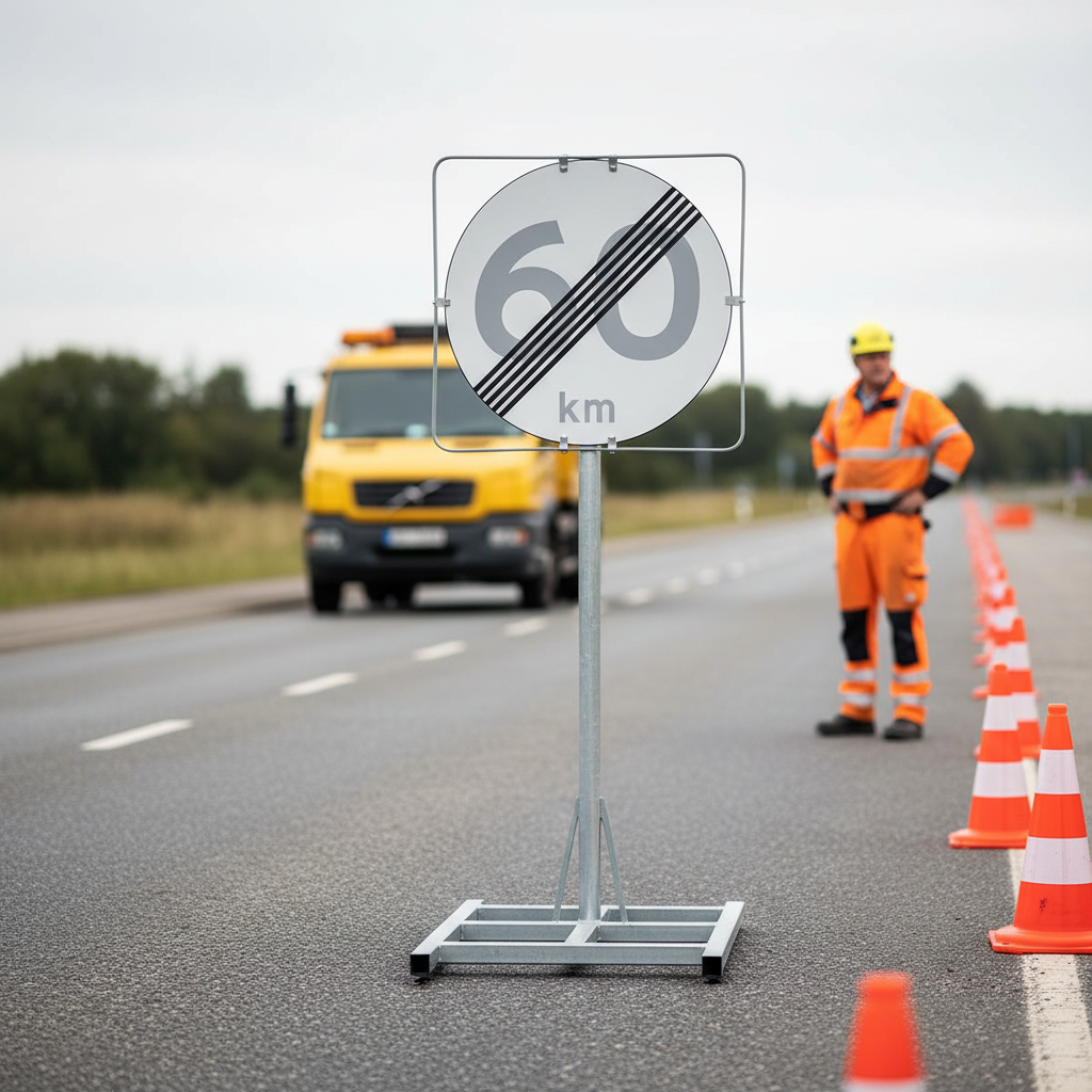 C56 Hastighedsbegrænsning ophørstavle skilt - Billede 2