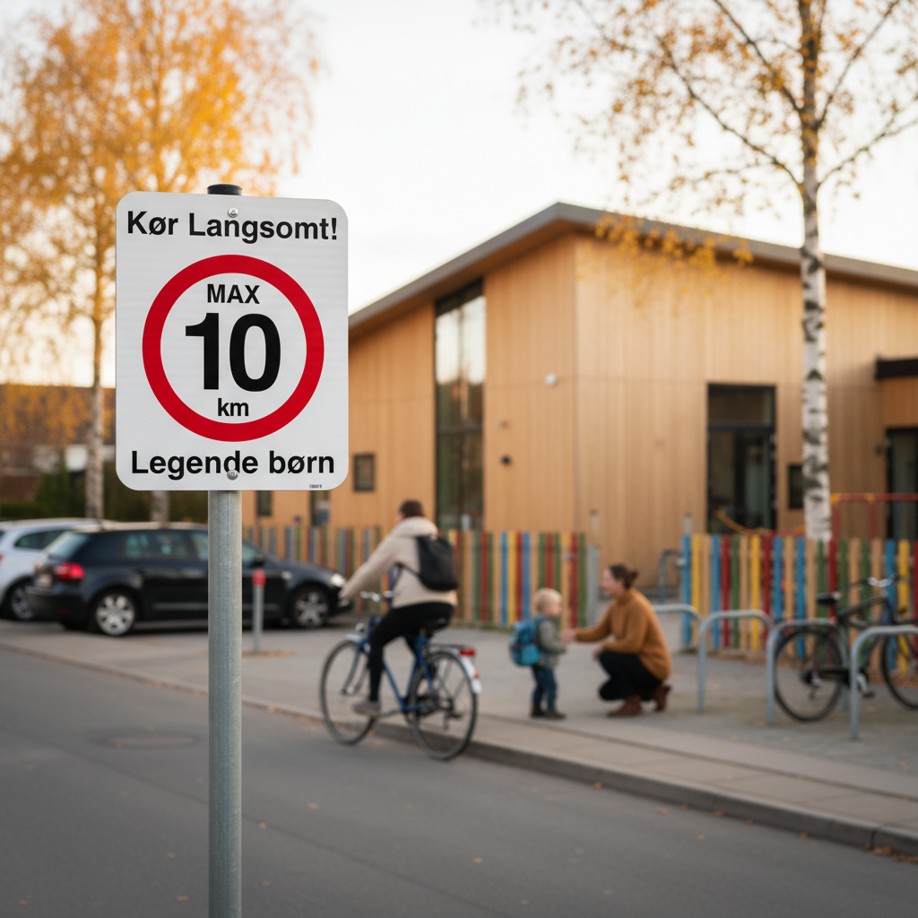 Kør langsomt max 10 km Legende børn. Fartdæmpendeskilt - Billede 5