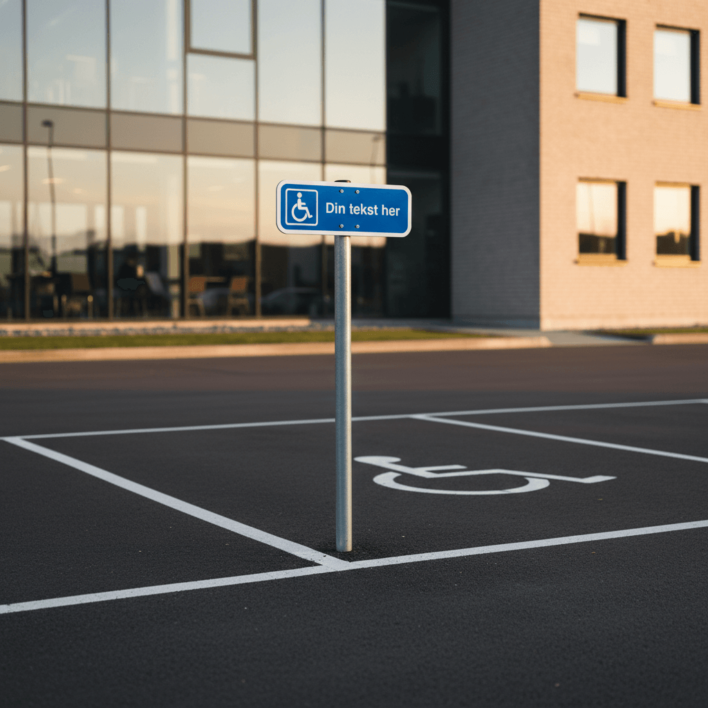 Handicap parkeringsskilt reserveret til nr. plade - Billede 5