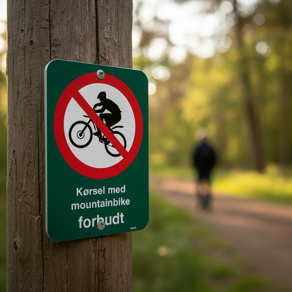 Kørsel med mountainbike forbudt skilt - Billede 5