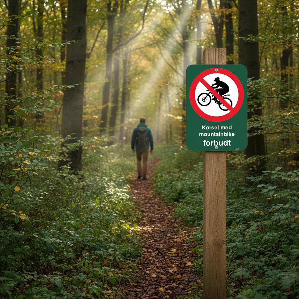 Kørsel med mountainbike forbudt skilt - Billede 2