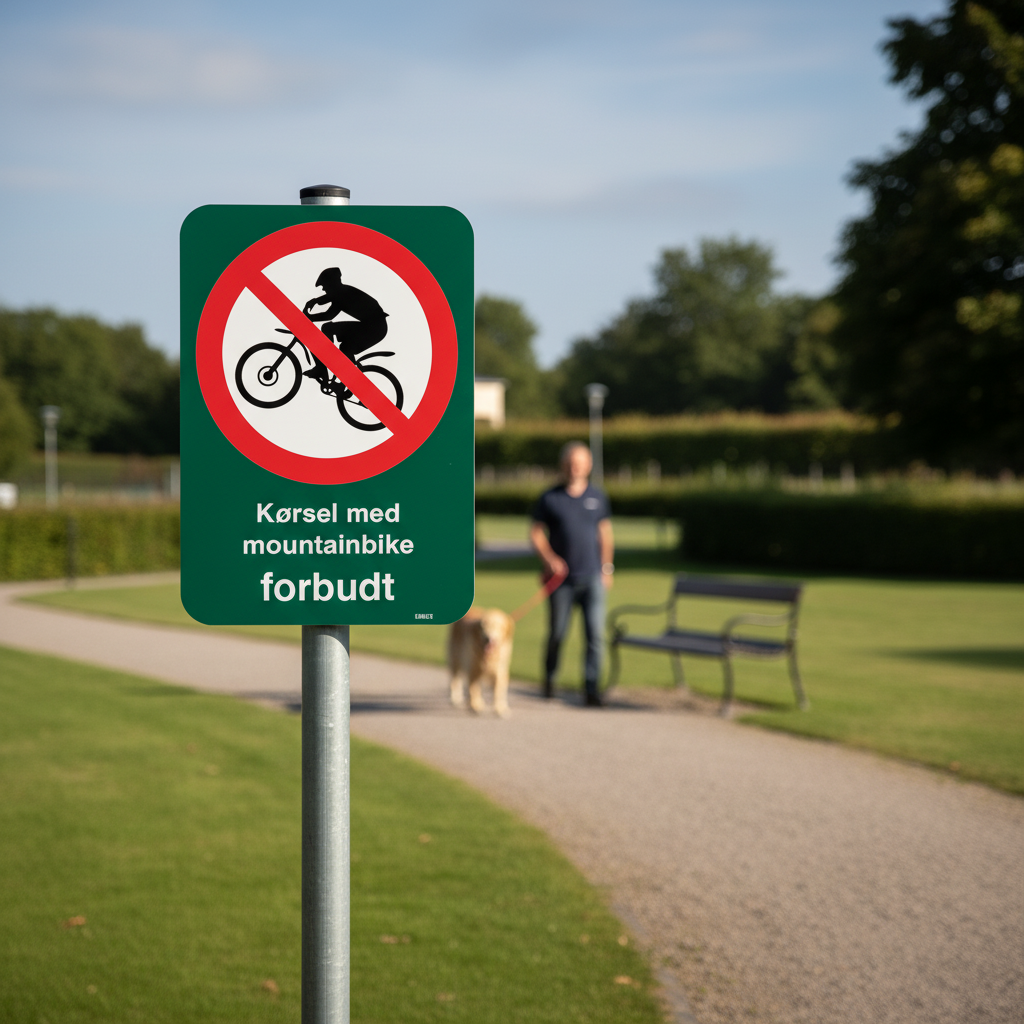 Kørsel med mountainbike forbudt skilt - Billede 4