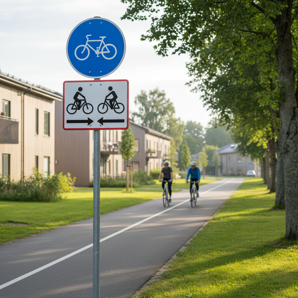 UB11,2 - Dobbeltrettet cykelsti skilt - Billede 5