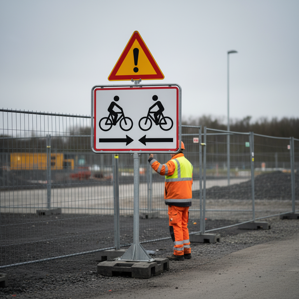 UB11,2 - Dobbeltrettet cykelsti skilt - Billede 2