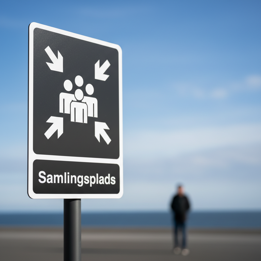 Samlingsplads Sort piktogram skilt - Billede 3