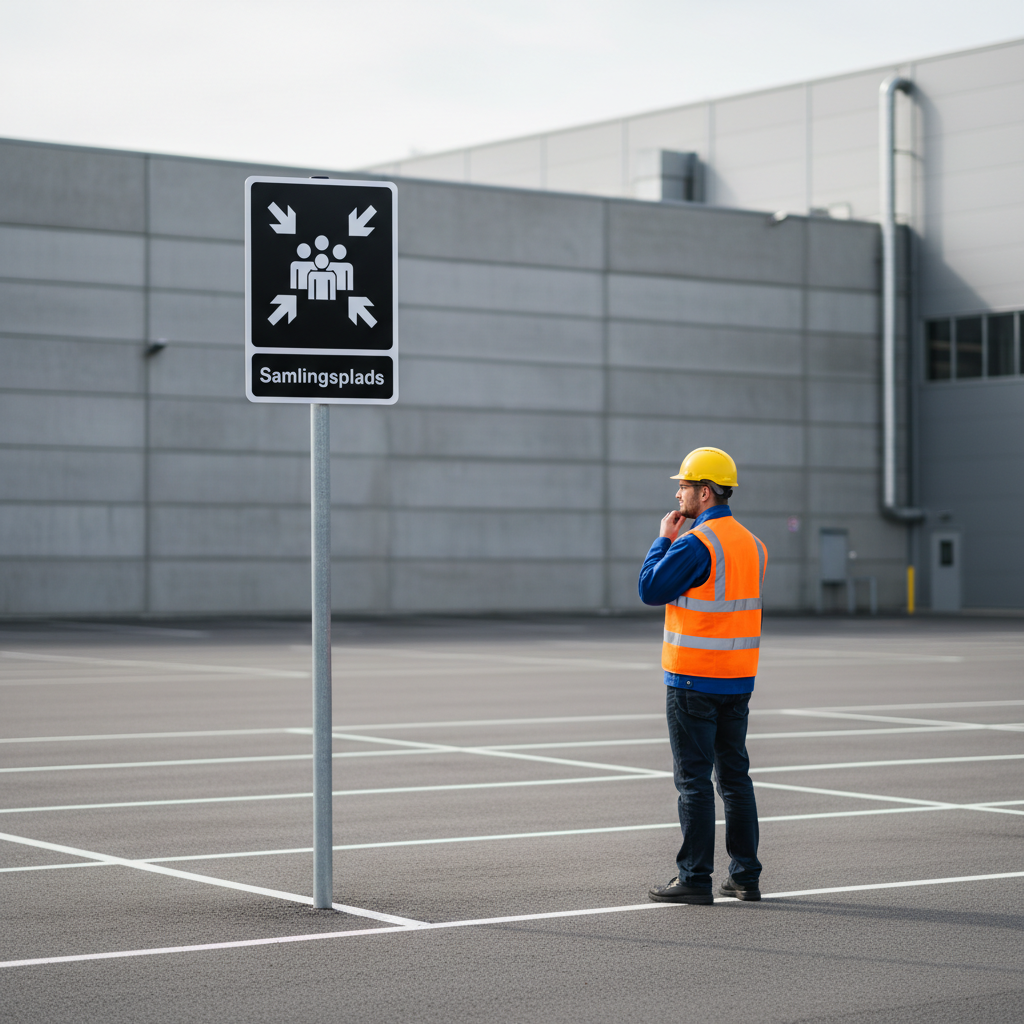 Samlingsplads Sort piktogram skilt - Billede 4