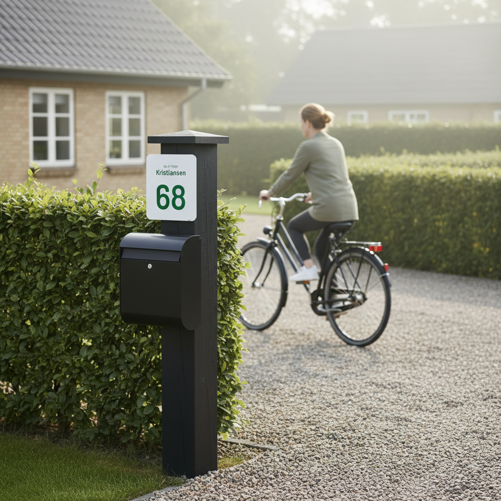 skilt med husnummer og navn Grønt - Billede 5