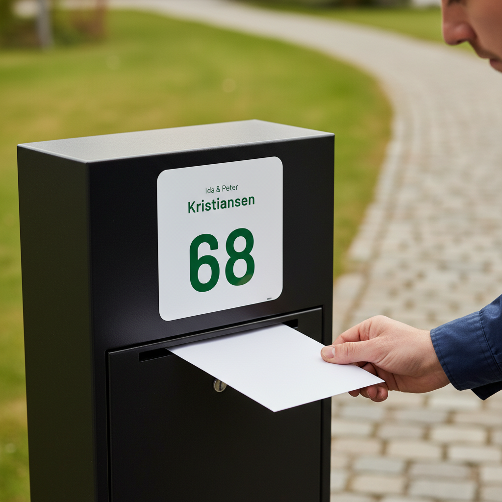 skilt med husnummer og navn Grønt - Billede 4