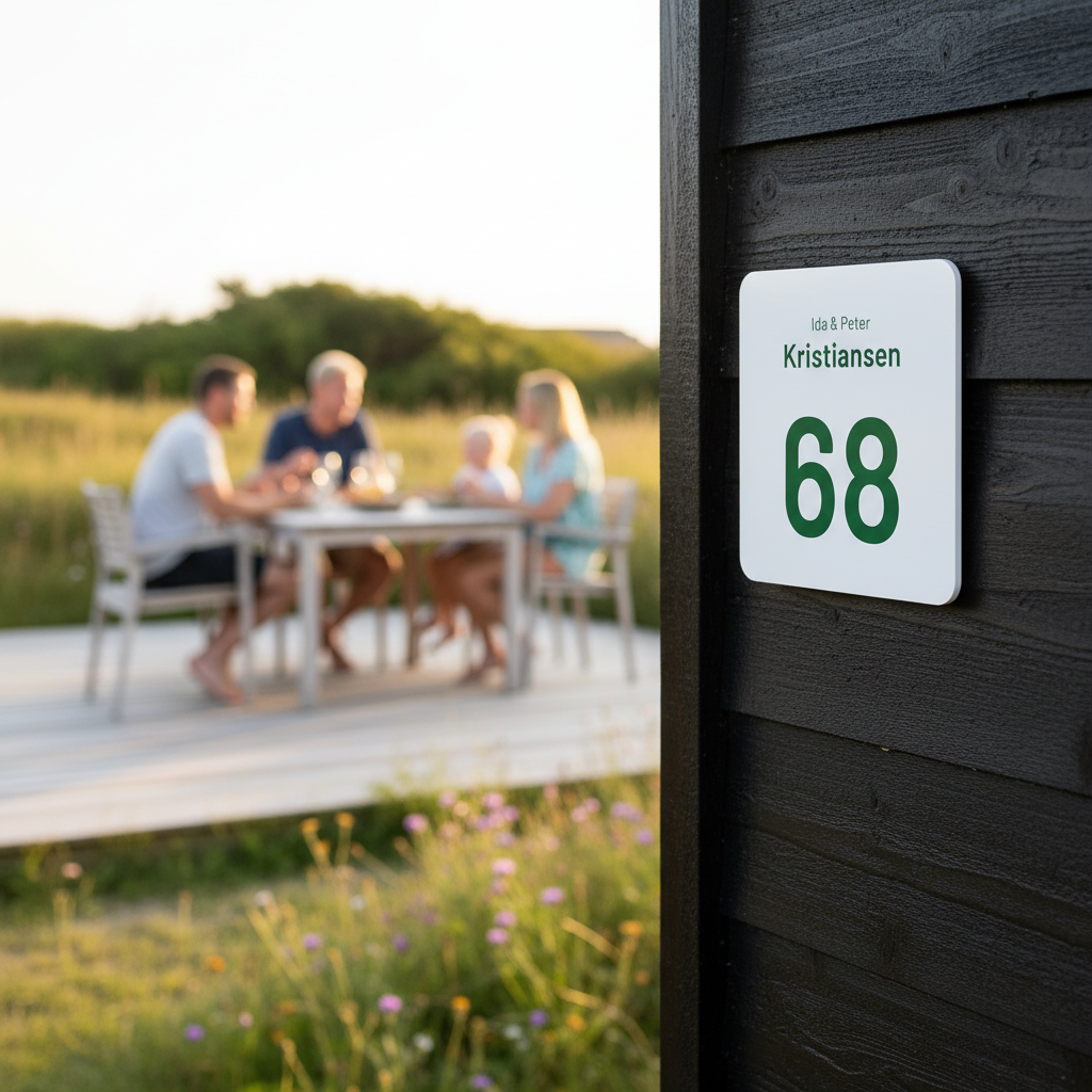 skilt med husnummer og navn Grønt - Billede 3