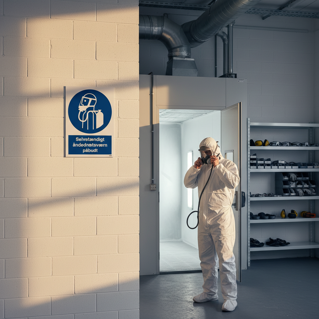 Selvstændigt åndedrætsværn påbudt skilt - Billede 4