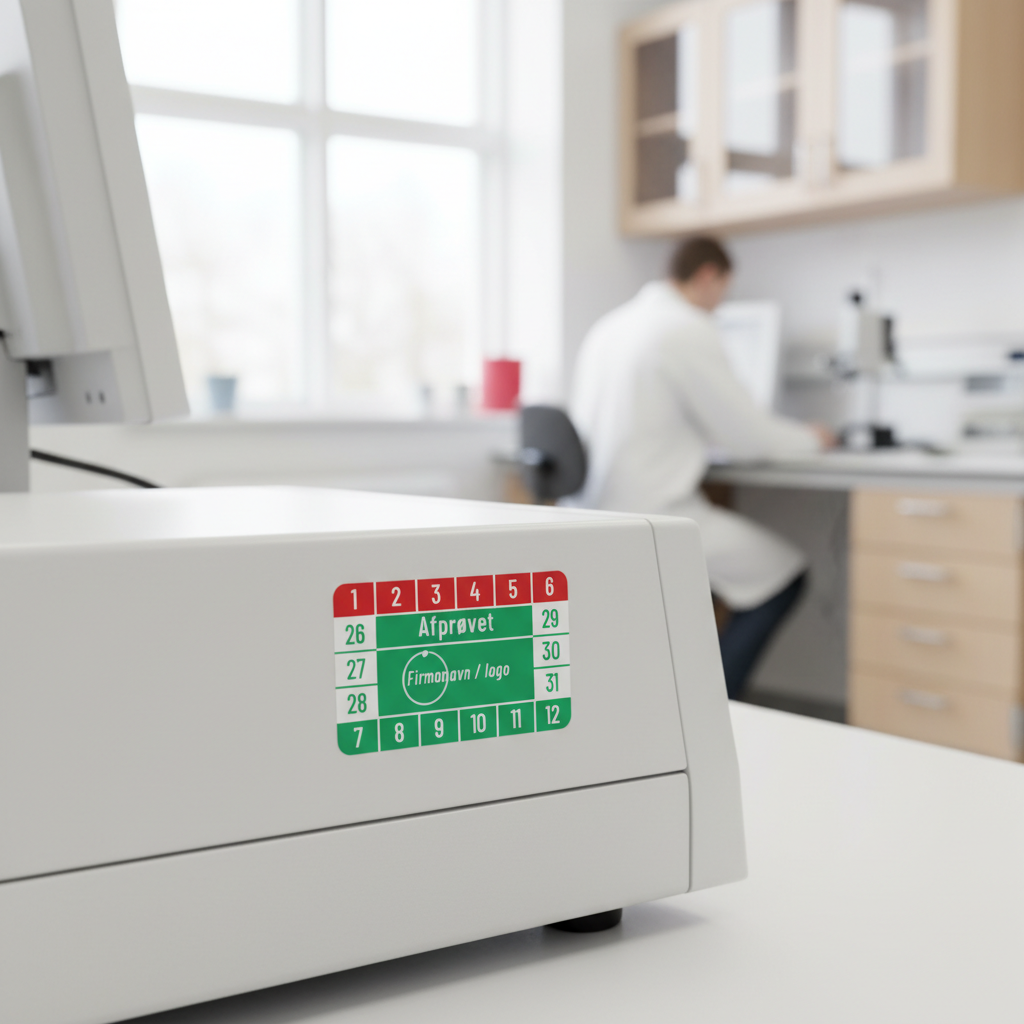 Kalibreringsmærker med 'Afprøvet' i flere farver, Selvklæbende, 50x30mm - Billede 5