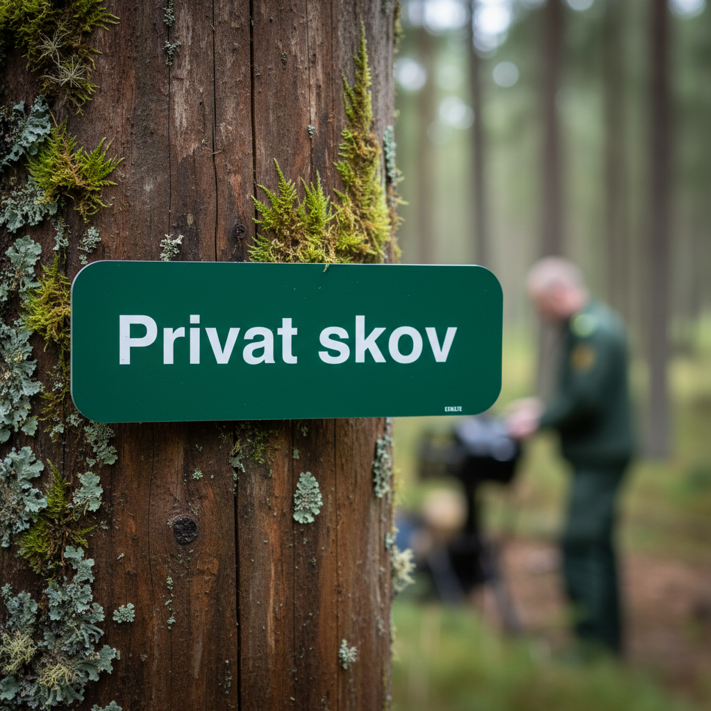 Privat skov grønt skilt - Billede 2