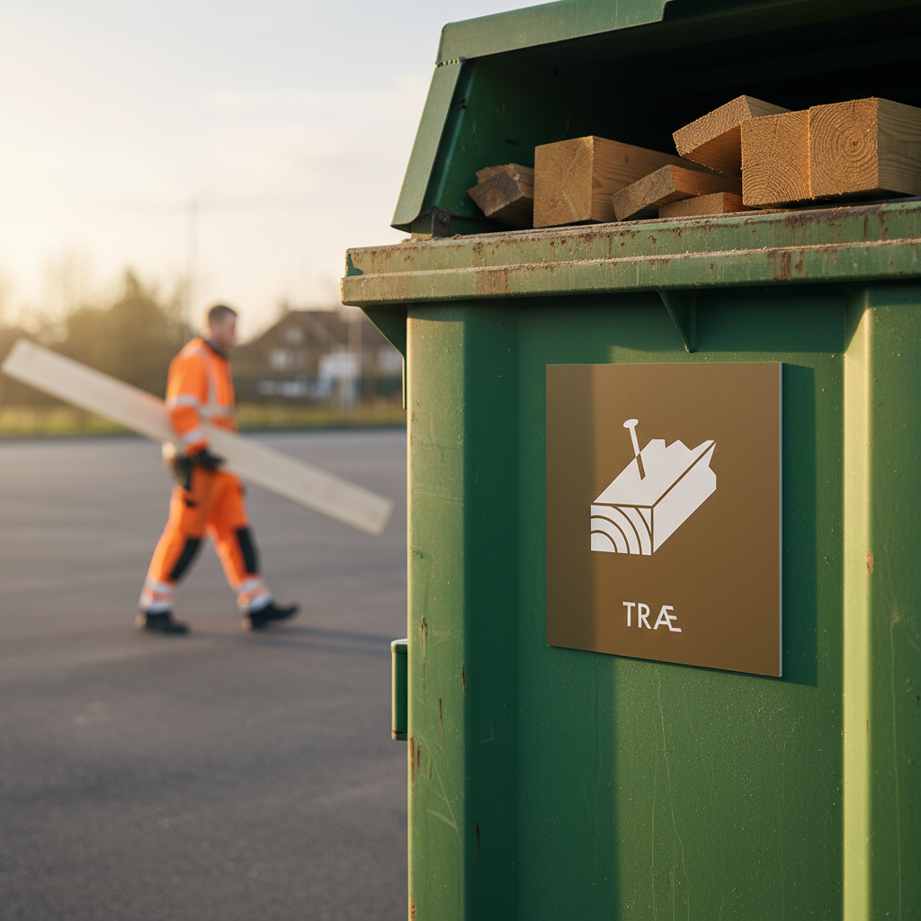 Træ skilt - Dansk Affaldssortering - Billede 4