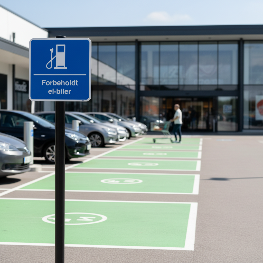 Forbeholdt el-biler kvadratisk ladestander skilt - Billede 3