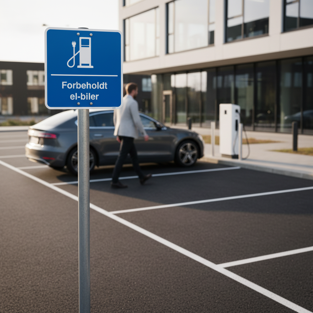 Forbeholdt el-biler kvadratisk ladestander skilt - Billede 4