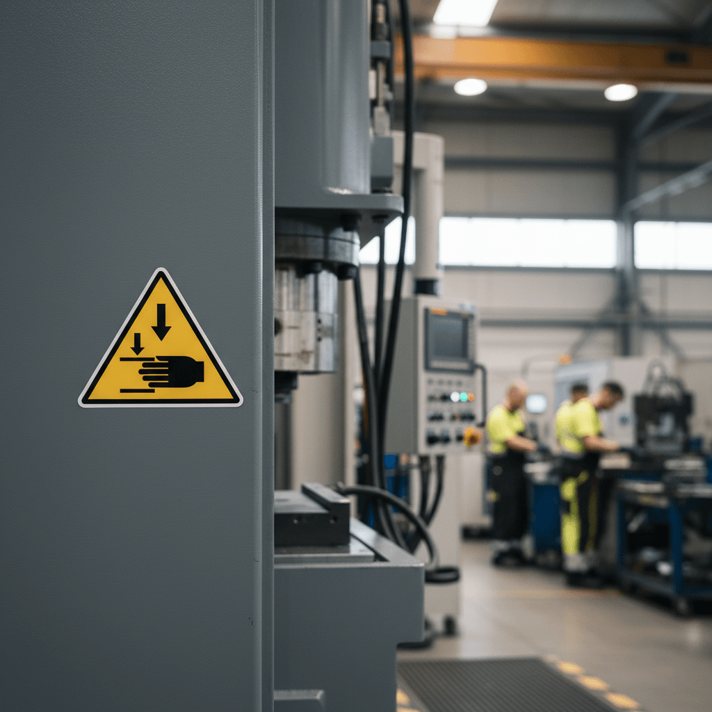 Klemningsfare skilt ISO W024 - Billede 3