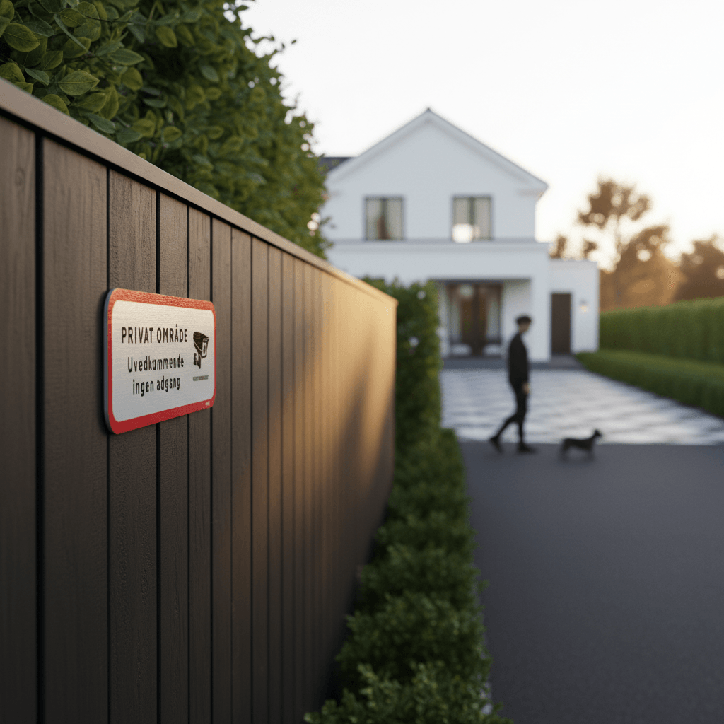 Video overvåget. Privat område uvedkommende ingen adgang skilt - Billede 2