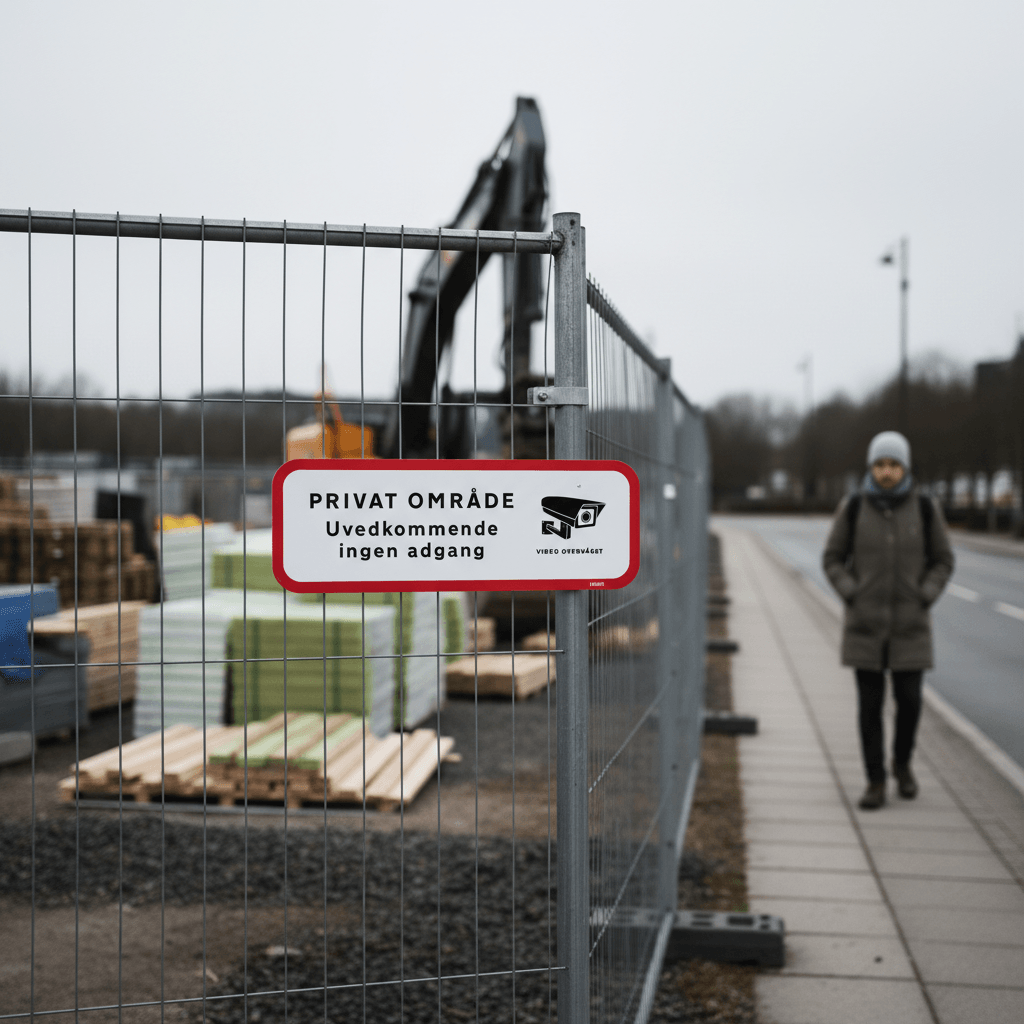 Video overvåget. Privat område uvedkommende ingen adgang skilt - Billede 4
