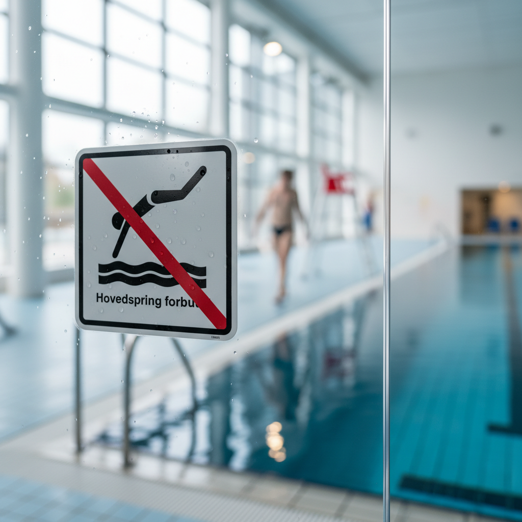 Hovedspring forbudt skilt - Billede 9
