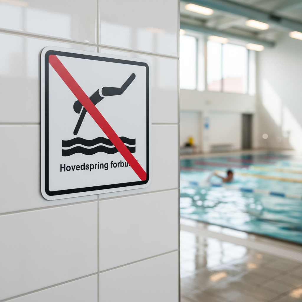 Hovedspring forbudt skilt - Billede 6