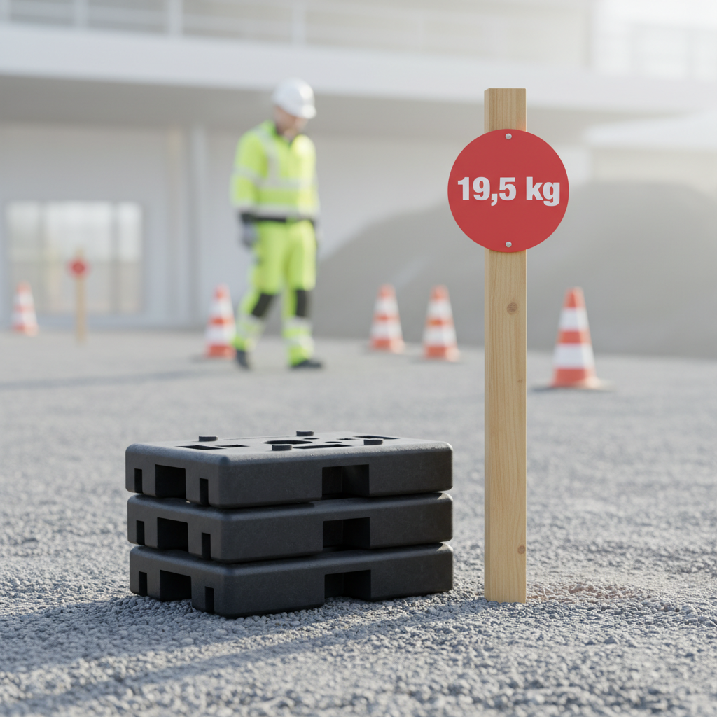 19,5 kg skiltefod til firkantede alustænger - Billede 3